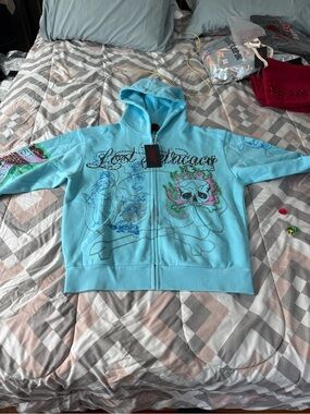 Lost Intricacy Ed Hardy Men’s Zip Up Hoodie Size S